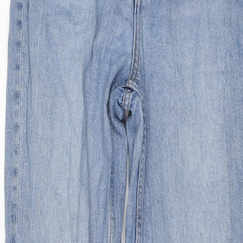 ASOS Womens Blue Cotton Straight Jeans Size 28 in L32 in Regular Button