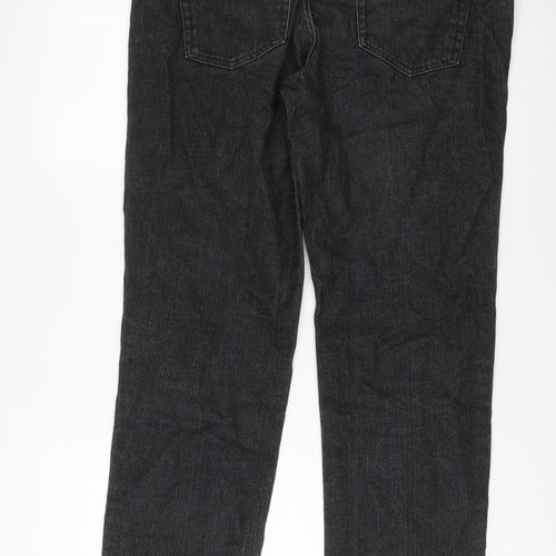 TU Mens Black Cotton Straight Jeans Size 36 in L30 in Regular Button