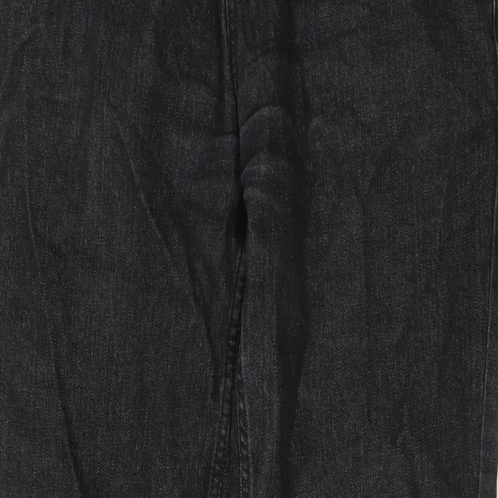 TU Mens Black Cotton Straight Jeans Size 36 in L30 in Regular Button