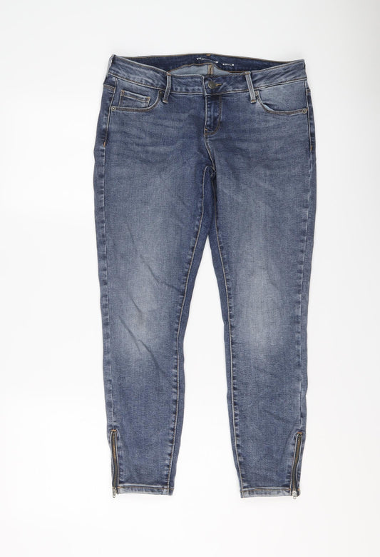 VERO MODA Womens Blue Cotton Skinny Jeans Size 30 in L26 in Regular Button