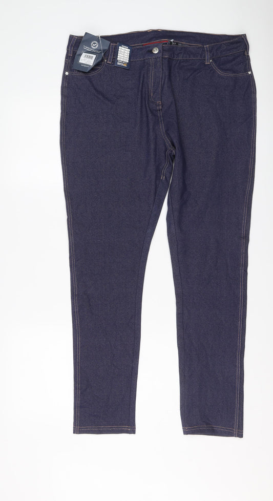 Regatta Womens Blue Cotton Skinny Jeans Size 18 L30 in Regular Button