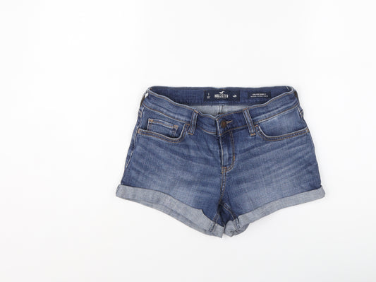 Hollister Womens Blue Cotton Hot Pants Shorts Size 25 in L3 in Regular Button - Low rise