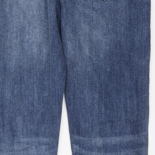 Easy Mens Blue Cotton Straight Jeans Size 36 in L30 in Regular Button