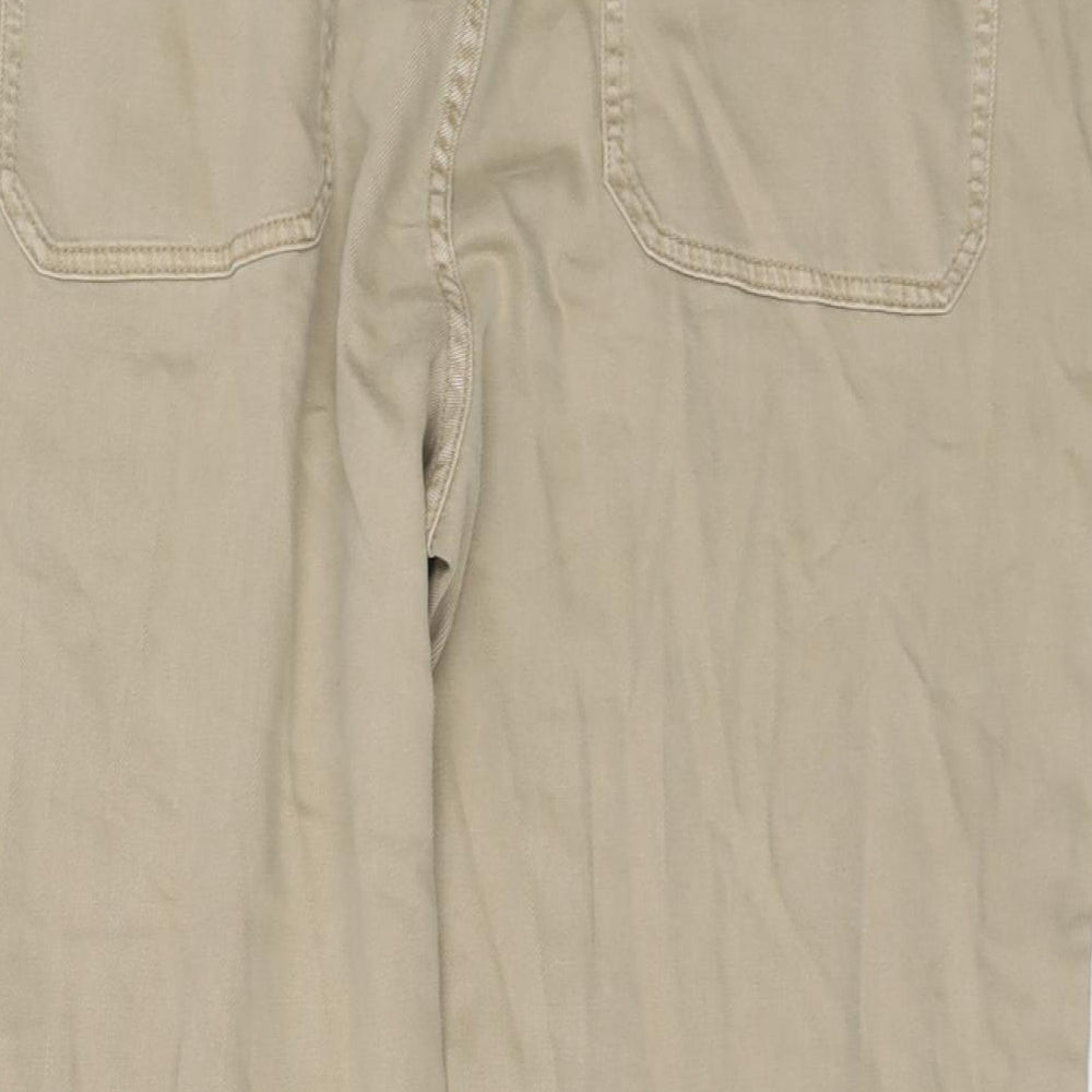 Marks and Spencer Womens Beige Cotton Straight Jeans Size 20 L26 in Regular Button