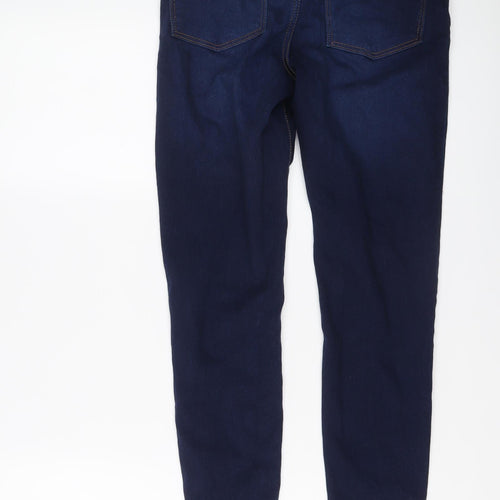Denim & Co. Womens Blue Cotton Skinny Jeans Size 8 L26 in Regular Button