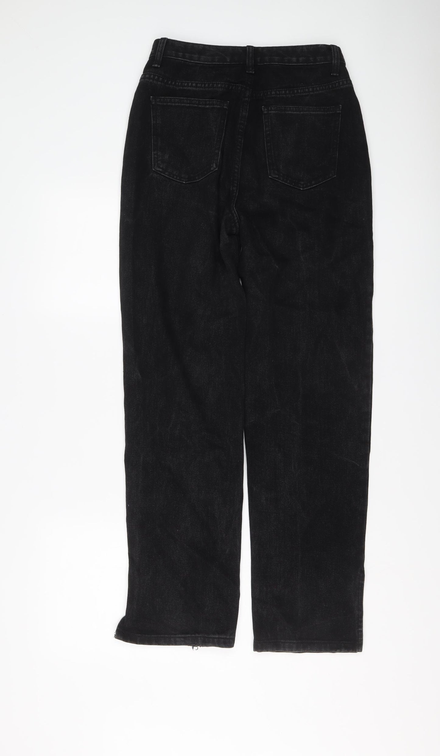 PRETTYLITTLETHING Womens Black Cotton Mom Jeans Size 6 L30 in Regular Button