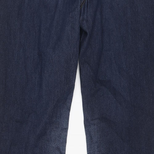 Wallis Womens Blue Cotton Straight Jeans Size 18 L29 in Regular Button