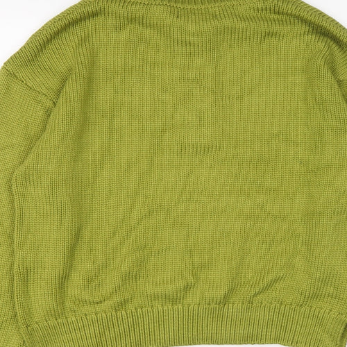 Per Una Womens Green Collared Viscose Pullover Jumper Size L