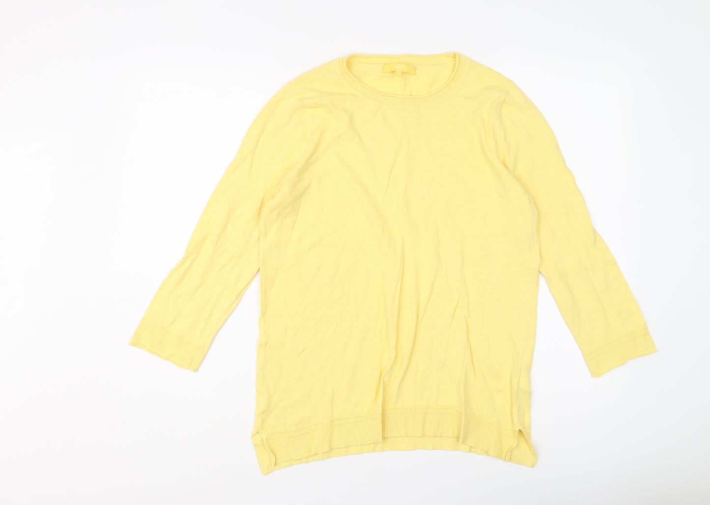 NEXT Womens Yellow Round Neck Cotton Pullover Jumper Size 14