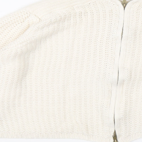 Zara Womens Ivory Round Neck Acrylic Pullover Jumper Size S