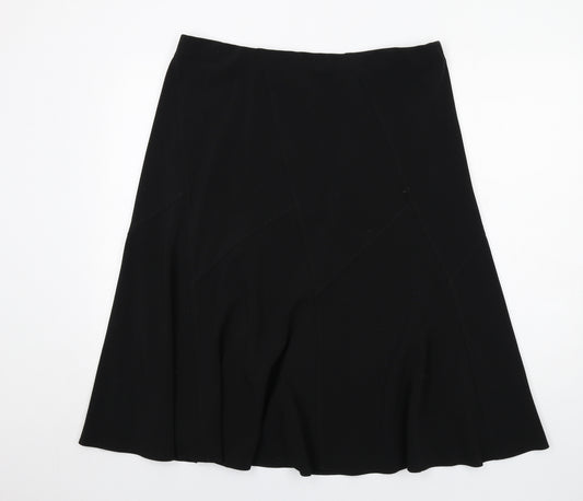 Mia Moda Womens Black Polyester Swing Skirt Size 18