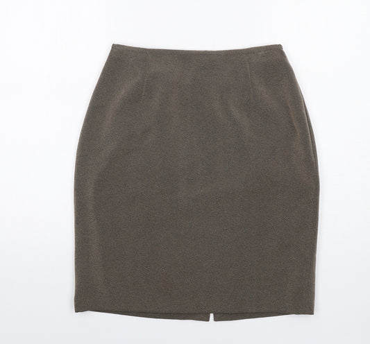 NEXT Womens Brown Polyester Straight & Pencil Skirt Size 12 Zip