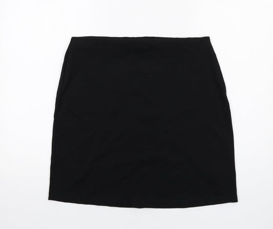 Marks and Spencer Womens Black Viscose A-Line Skirt Size 14