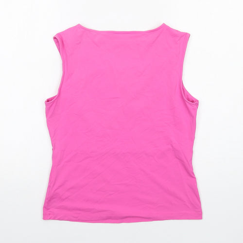 NEXT Womens Pink Nylon Basic Tank Size 14 V-Neck