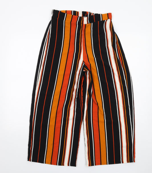 Cameo Rose Womens Orange Striped Polyester Trousers Size 12 Regular