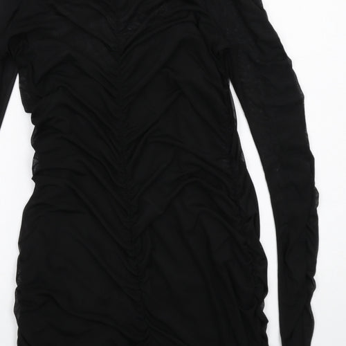 I SAW IT FIRST Womens Black Polyester Bodycon Size 16 Round Neck Pullover