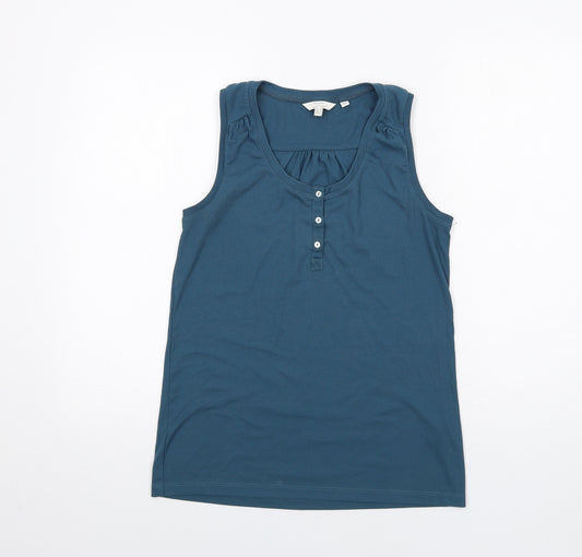 Fat Face Womens Blue Polyester Basic Tank Size 10 Round Neck