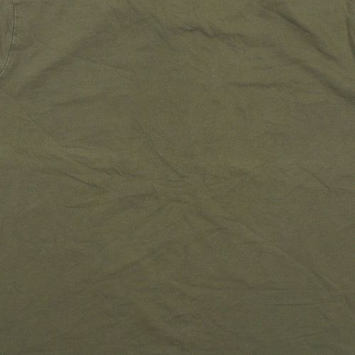 Jaeger Mens Green Cotton T-Shirt Size XL Round Neck