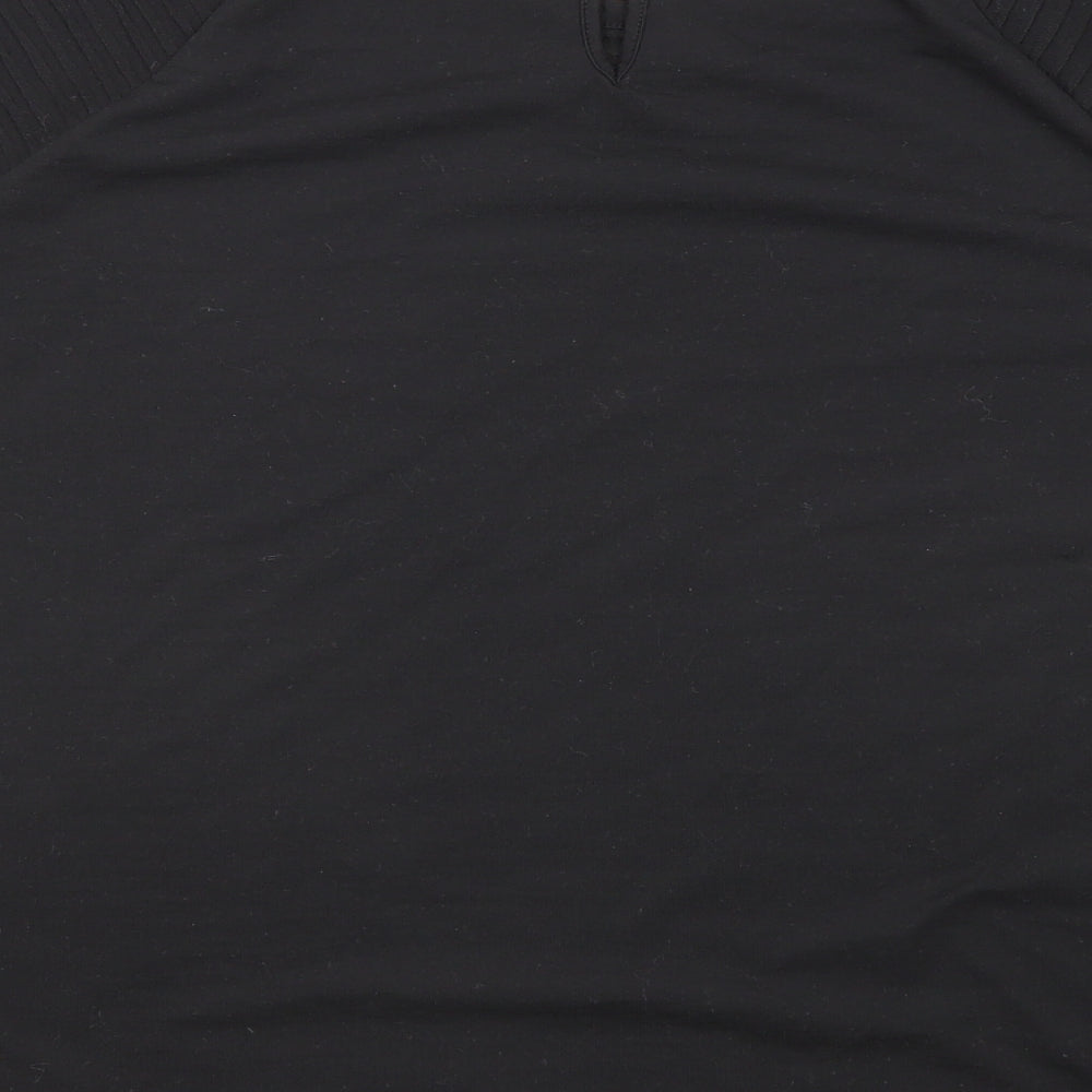 NEXT Womens Black Polyester Basic T-Shirt Size 16 Round Neck