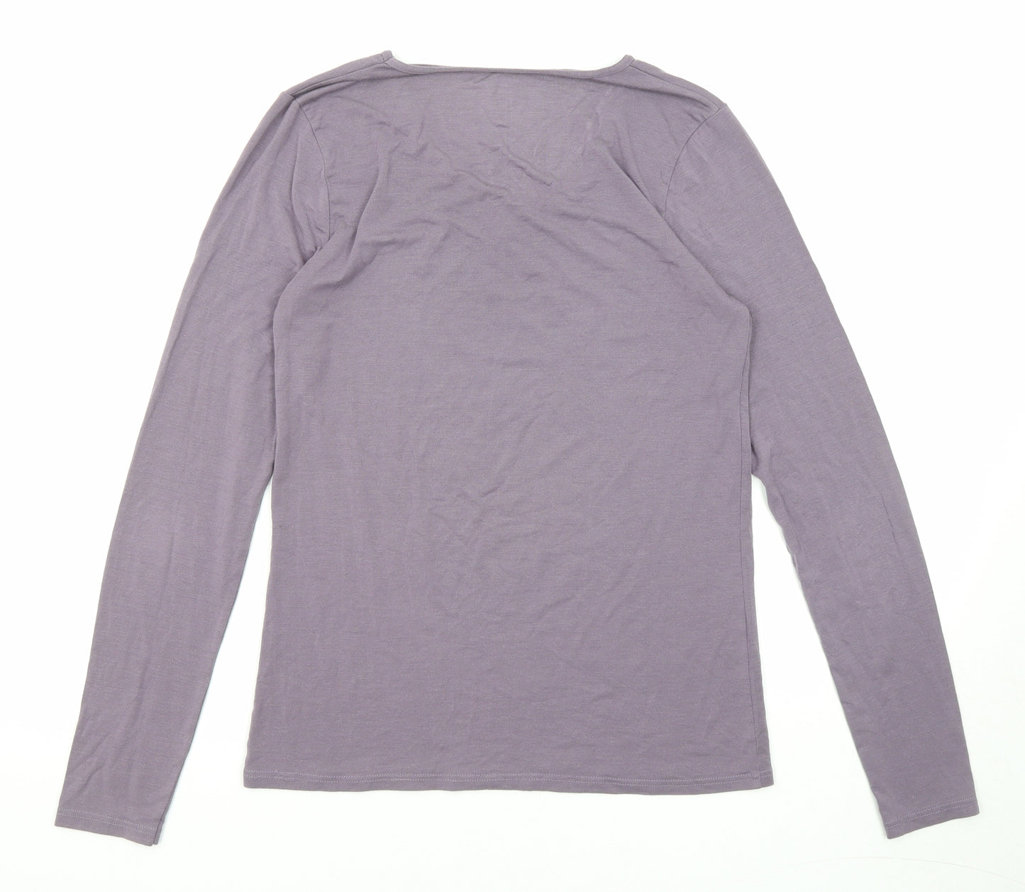 John Lewis Womens Purple Acrylic Basic T-Shirt Size 12 Round Neck