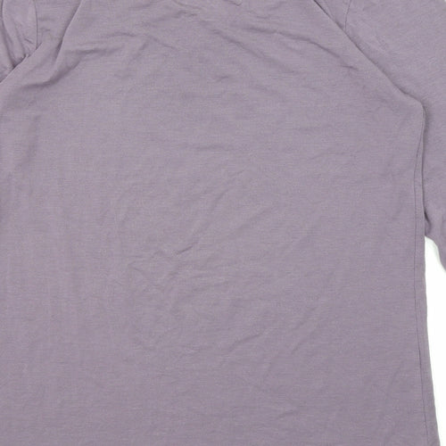 John Lewis Womens Purple Acrylic Basic T-Shirt Size 12 Round Neck