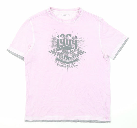 NEXT Mens Purple Cotton T-Shirt Size S Round Neck - Indiana high school