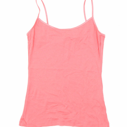New Look Womens Pink Polyester Basic Tank Size L Round Neck