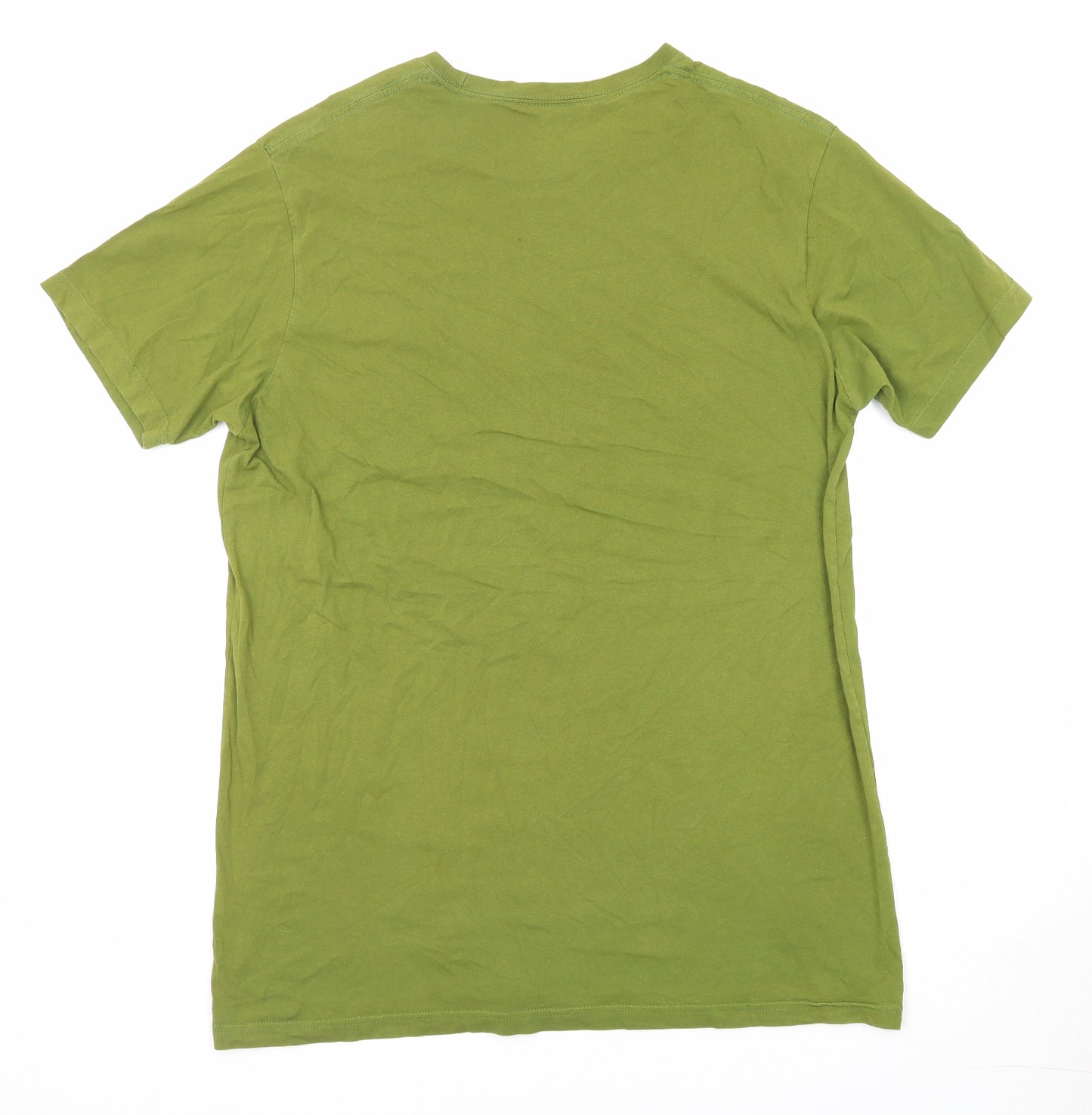 Patagonia Mens Green Cotton T-Shirt Size L Round Neck