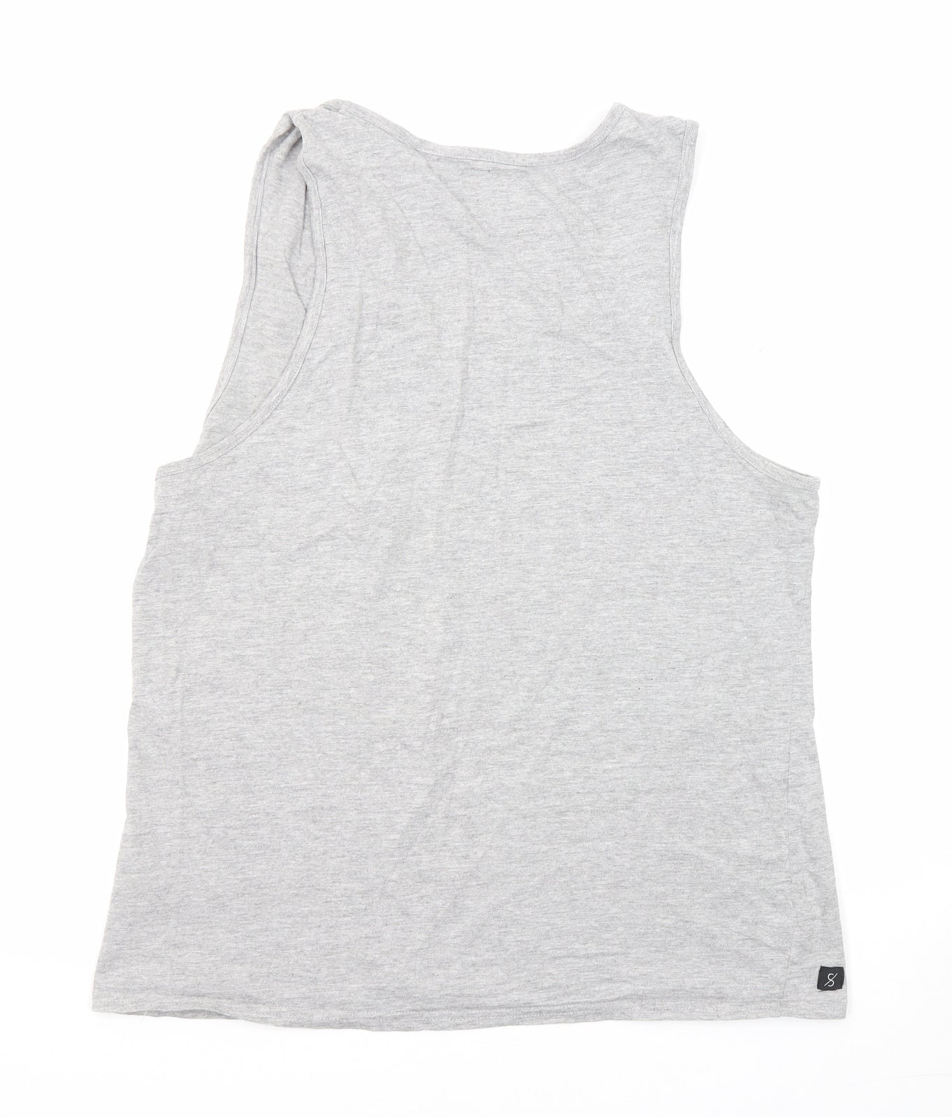 Broken Standard Mens Grey Cotton T-Shirt Size L Round Neck