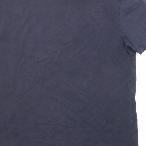 Tommy Hilfiger Mens Blue Cotton T-Shirt Size L Round Neck