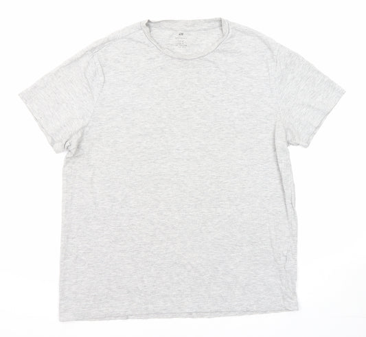 H&M Womens Grey Cotton Basic T-Shirt Size M Round Neck
