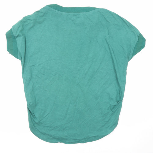 NEXT Womens Green Striped Cotton Basic T-Shirt Size 12 Round Neck
