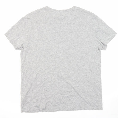 Wrangler Mens Grey Cotton T-Shirt Size XL Round Neck