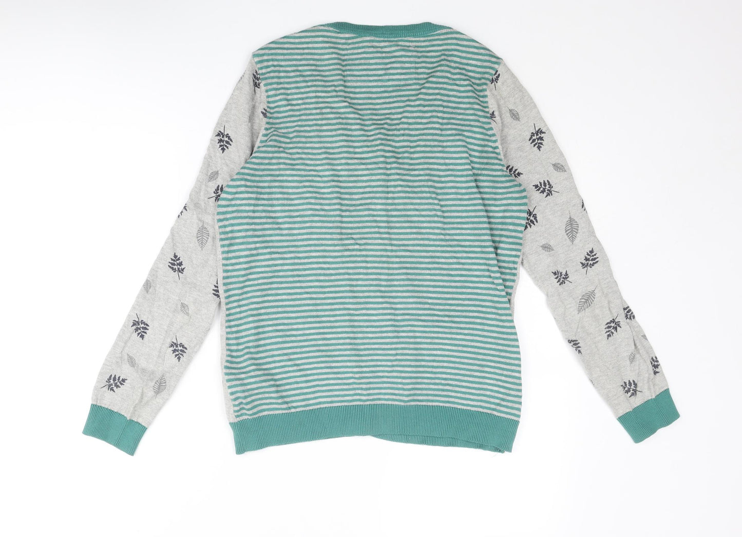 Per Una Womens Multicoloured Round Neck Geometric Cotton Cardigan Jumper Size 12