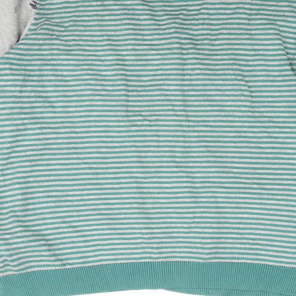 Per Una Womens Multicoloured Round Neck Geometric Cotton Cardigan Jumper Size 12