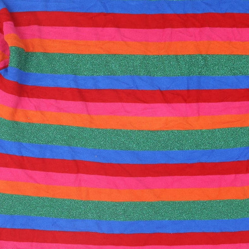 NEXT Womens Multicoloured Round Neck Striped Viscose Pullover Jumper Size L