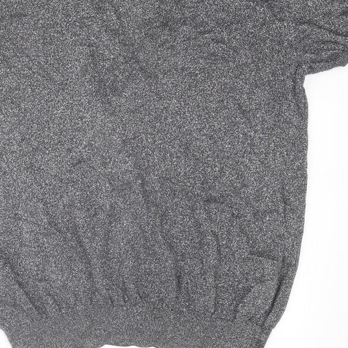 River Island Womens Silver Scoop Neck Cotton Pullover Jumper Size 18
