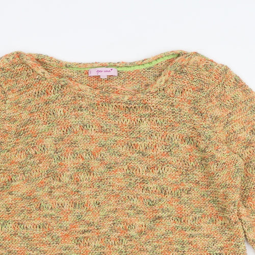 Per Una Womens Multicoloured Round Neck Cotton Pullover Jumper Size M