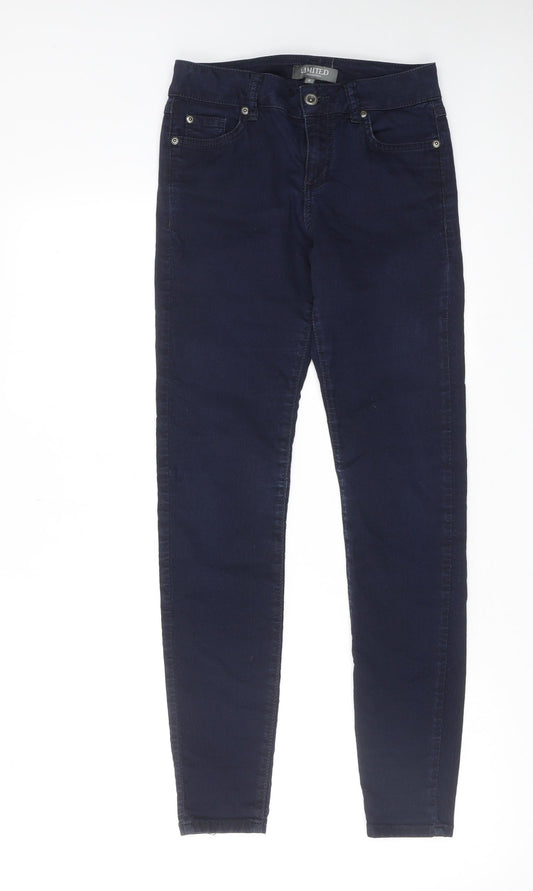 Marks and Spencer Womens Blue Cotton Skinny Jeans Size 8 Regular Zip