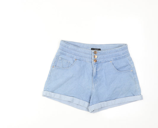 Select Womens Blue Cotton Hot Pants Shorts Size 14 Regular Zip