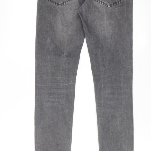 New Look Mens Grey Cotton Skinny Jeans Size 30 in L34 in Regular Zip