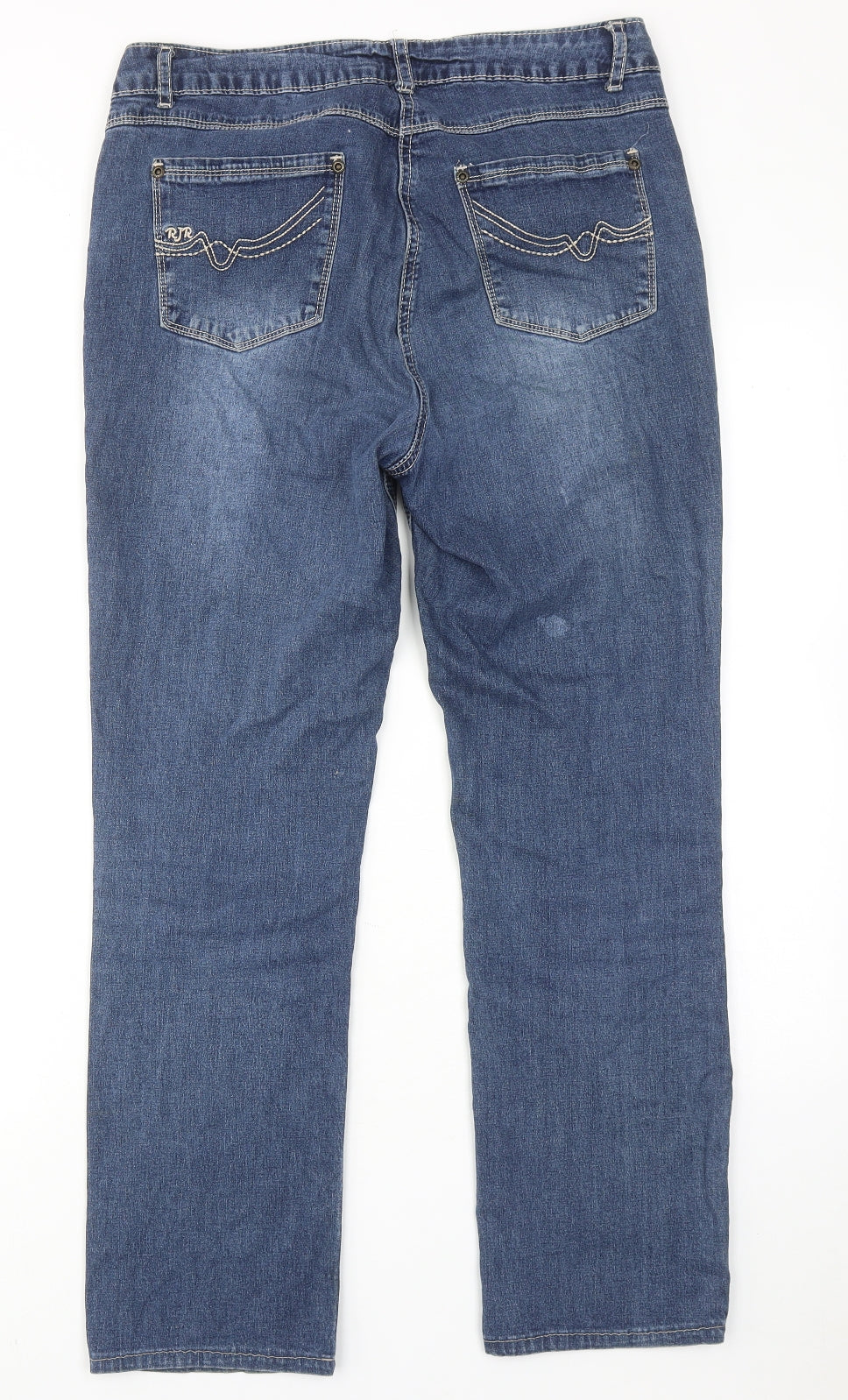 RJR.John Rocha Womens Blue Cotton Skinny Jeans Size 12 Regular Zip