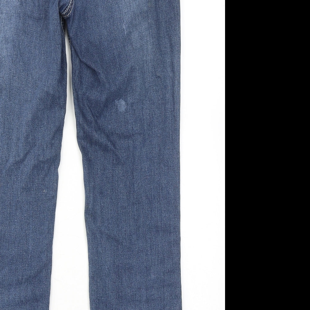 RJR.John Rocha Womens Blue Cotton Skinny Jeans Size 12 Regular Zip