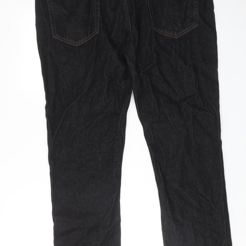 George Mens Black Cotton Straight Jeans Size 40 in L30 in Regular Zip