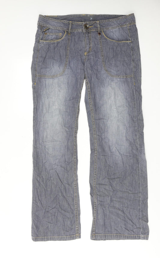 Billabong Womens Grey Cotton Straight Jeans Size 36 in Regular Zip