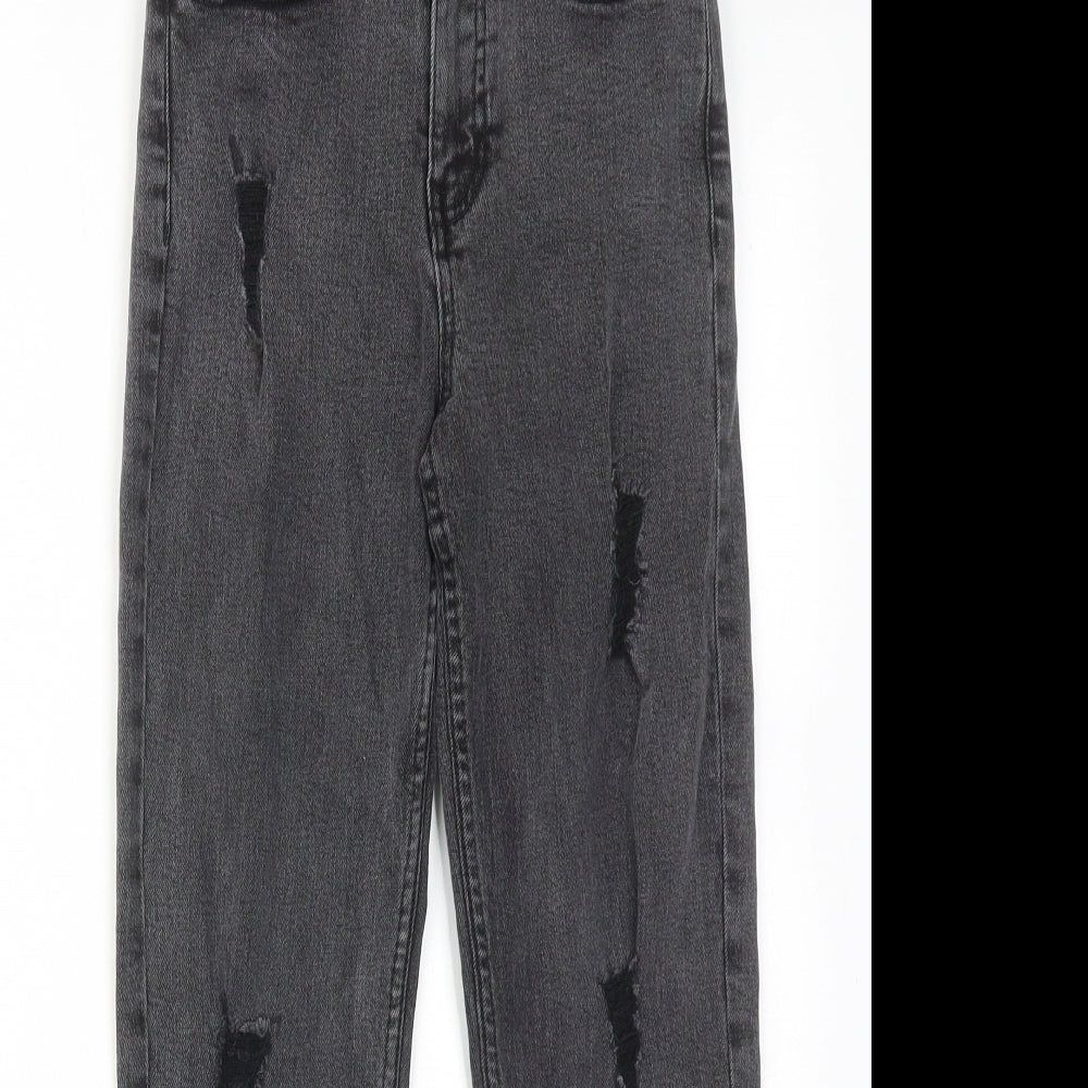 George Girls Grey Cotton Skinny Jeans Size 9-10 Years Regular Zip