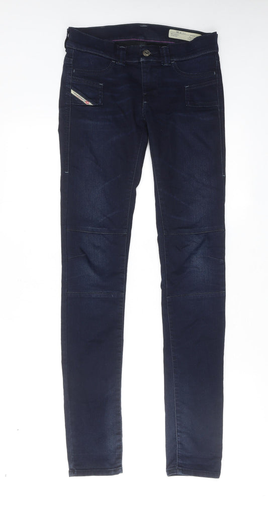 Diesel Womens Blue Cotton Skinny Jeans Size 26 in Regular Zip