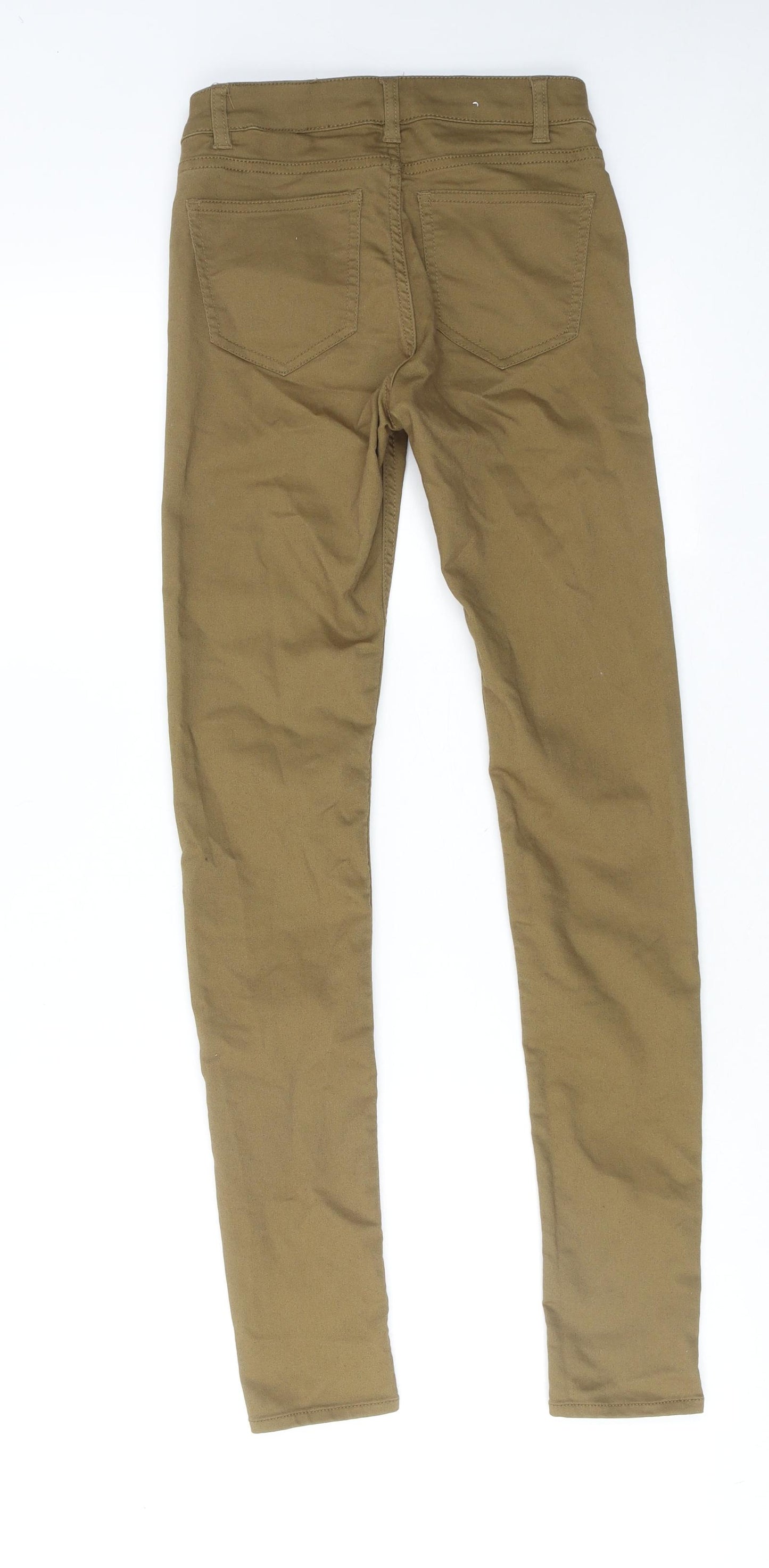 H&M Womens Brown Cotton Skinny Jeans Size 4 Regular Zip