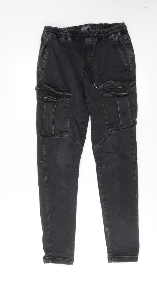 George Womens Black Cotton Skinny Jeans Size XS Regular Drawstring