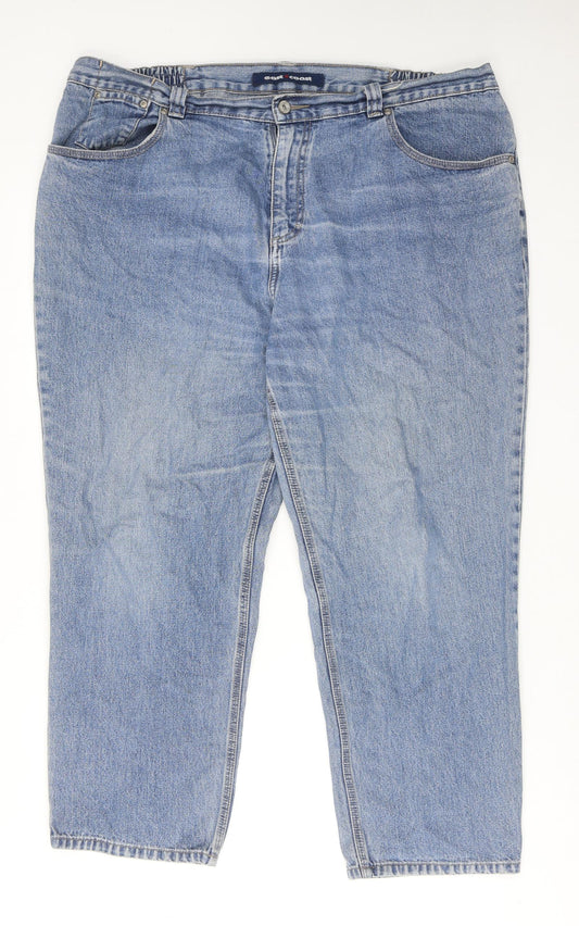 East Coast Womens Blue Cotton Mom Jeans Size 22 Regular Zip